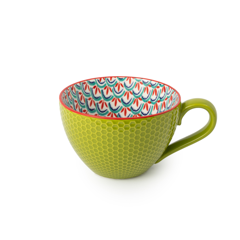Mikasa Stoneware Mug 330ml Blue & Green Geometric (1)