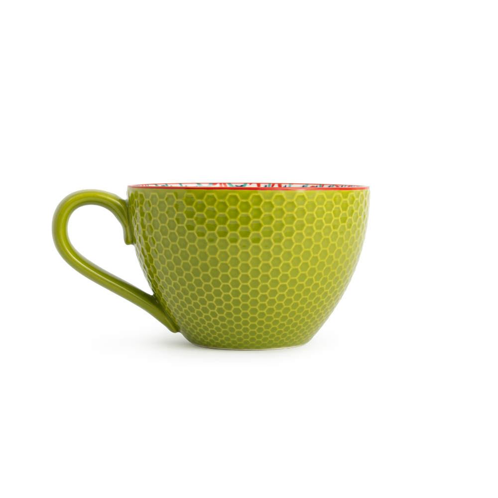 Mikasa Stoneware Mug 330ml Blue & Green Geometric (3)