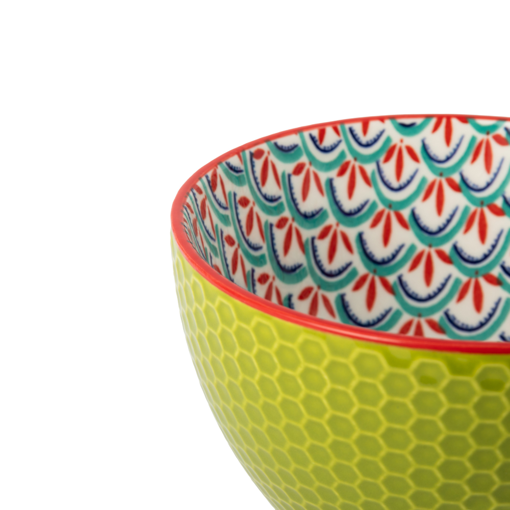 Mikasa Stoneware Mug 330ml Blue & Green Geometric (4)
