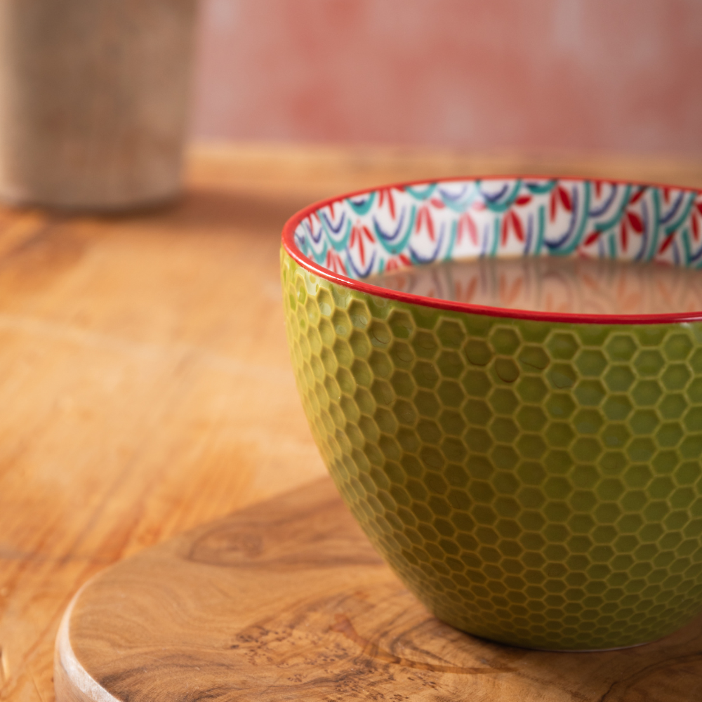 Mikasa Stoneware Mug Green & Blue Geometric Lifestyle (4)