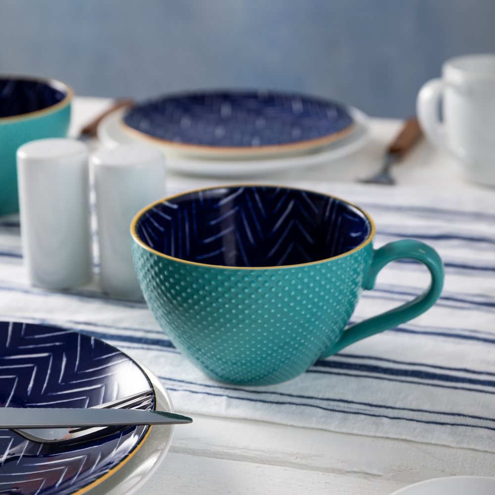 Mikasa Stoneware Mug Indigo Chevron 330ml (7)