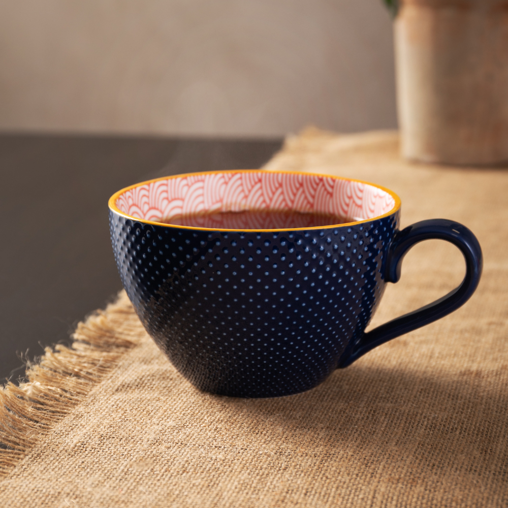 Mikasa Stoneware Mug Red & Blue Arc (4)