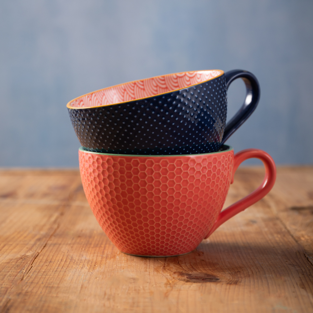 Mikasa Stoneware Mug Red & Blue Arc (5)