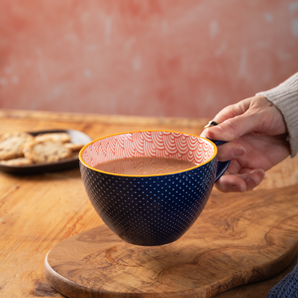 Mikasa Stoneware Mug Red & Blue Arc (7)
