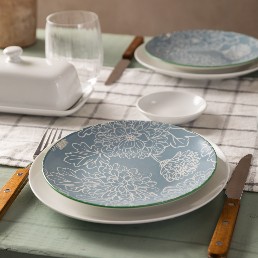 Mikasa Stoneware Side Plate Grey Floral 18cm Lifestyle (2)