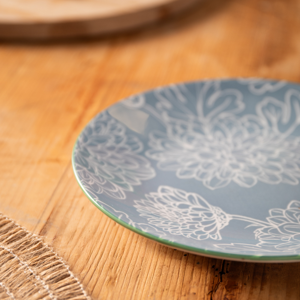 Mikasa Stoneware Side Plate Grey Floral 18cm Lifestyle (4)