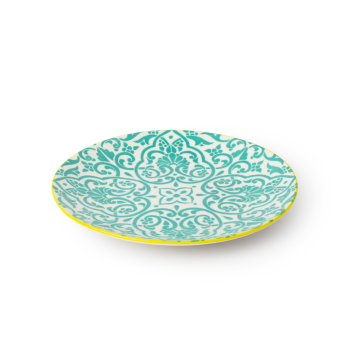 Mikasa Stoneware Side Plate Yellow & Blue Geometric 18cm