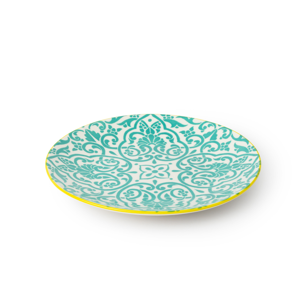 Mikasa Stoneware Side Plate Yellow & Blue Geometric 18cm (1)