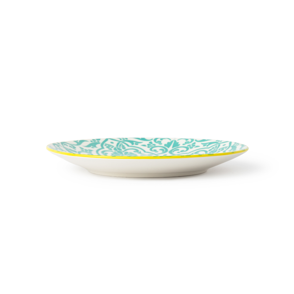 Mikasa Stoneware Side Plate Yellow & Blue Geometric 18cm (2)