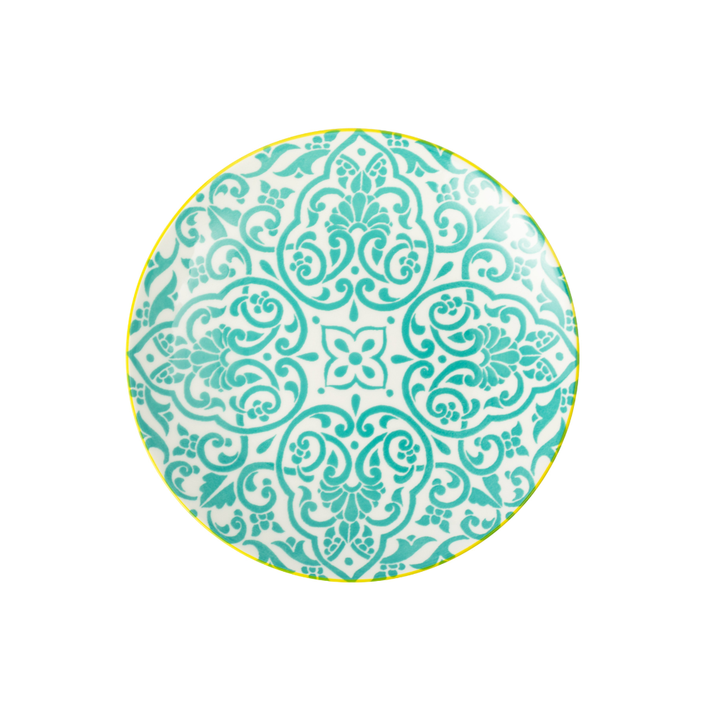Mikasa Stoneware Side Plate Yellow & Blue Geometric 18cm (4)