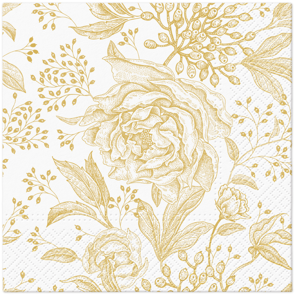 PAW Decor Lunch Napkin Rose Peonies