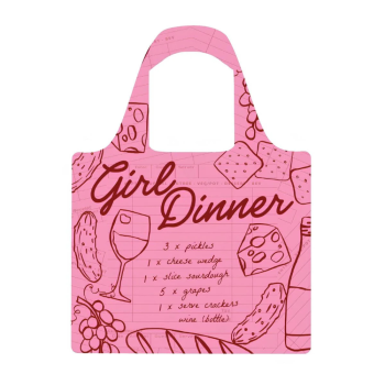 Ruby Olive Reusable Shopping Bag Girl Dinner Menu