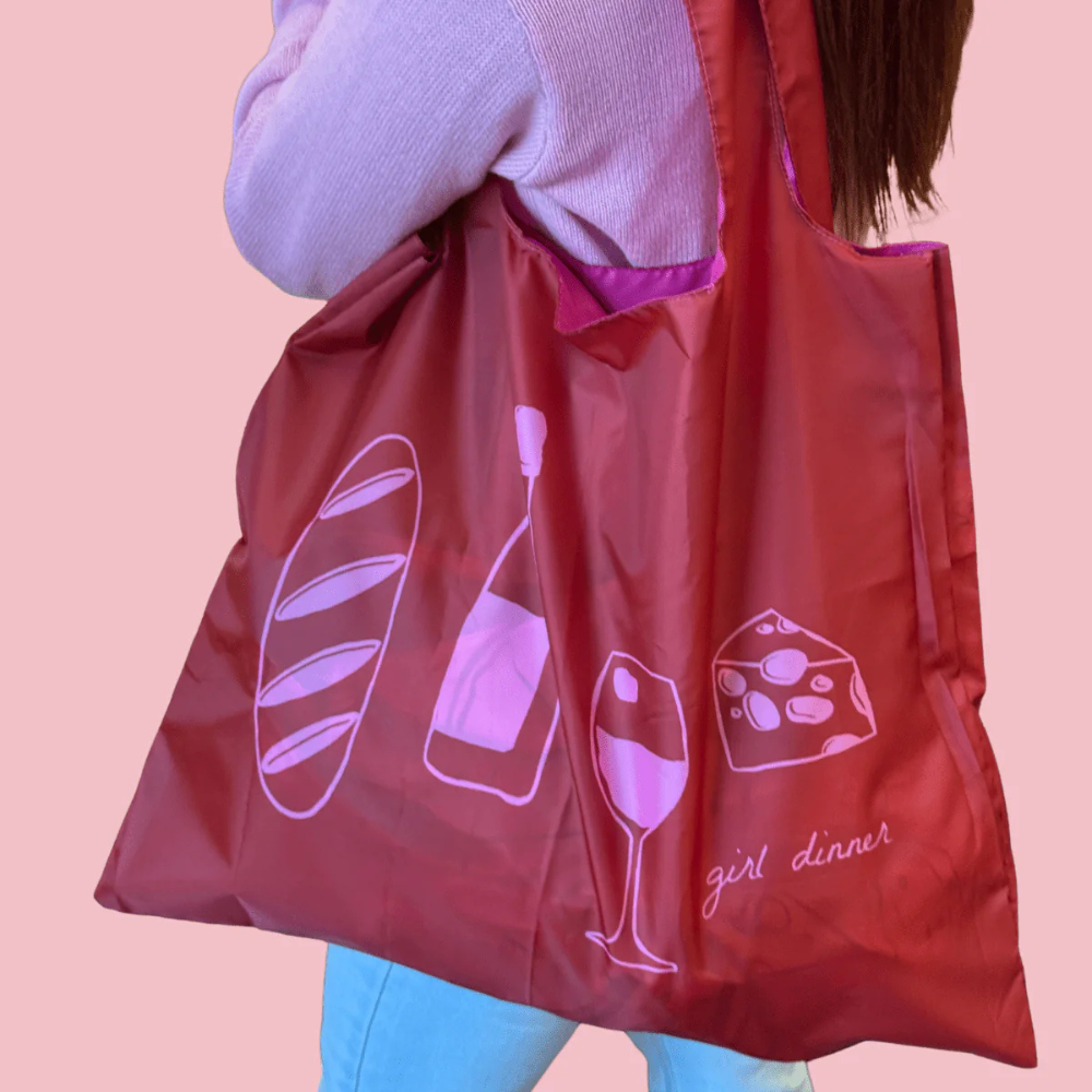 Ruby Olive Reusable Shopping Bag Girl Dinner Rose (3)