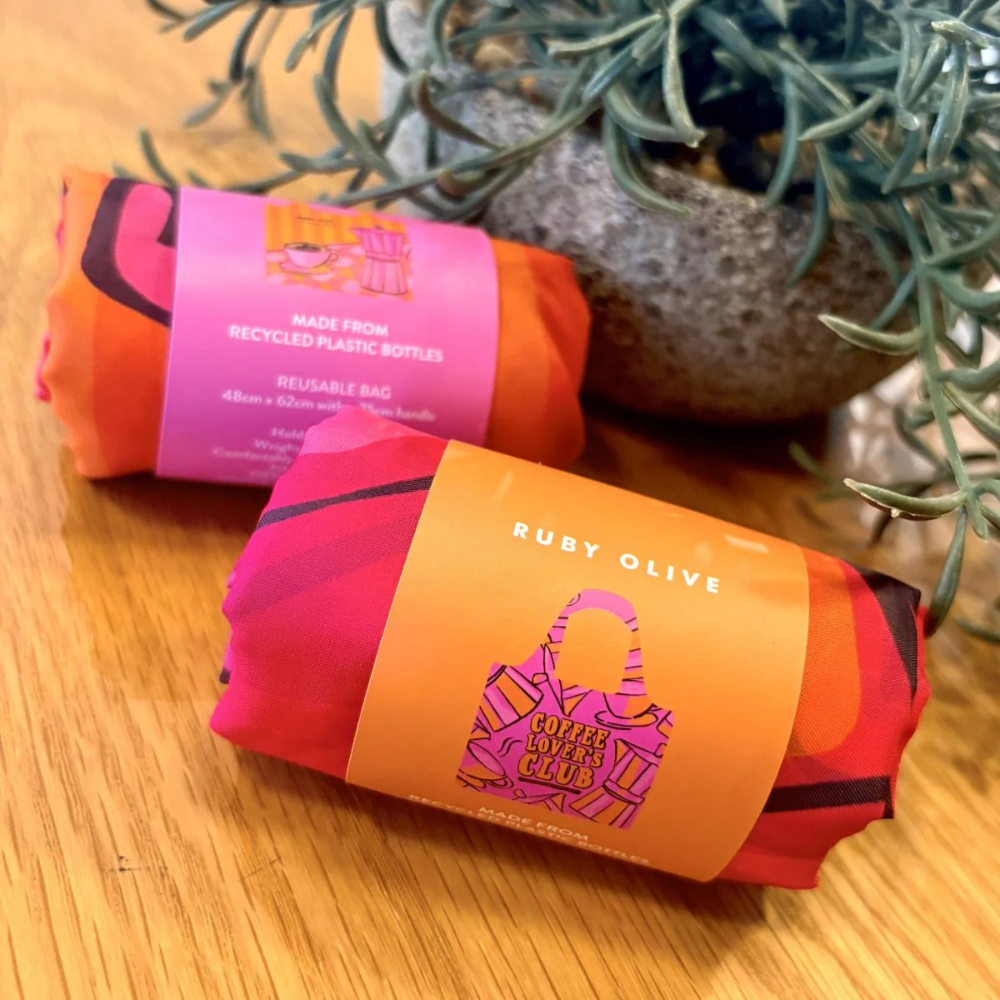 Ruby Olive Reusable Shopping Bag More Cafe