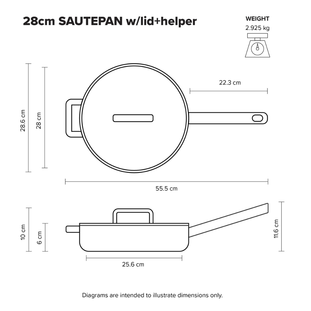 Scanpan Elektra Saute Pan w Helper Handle 28cm (2)