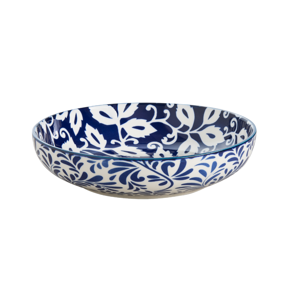 Wilkie Brothers Pasta Bowl Blue Foliage (1)