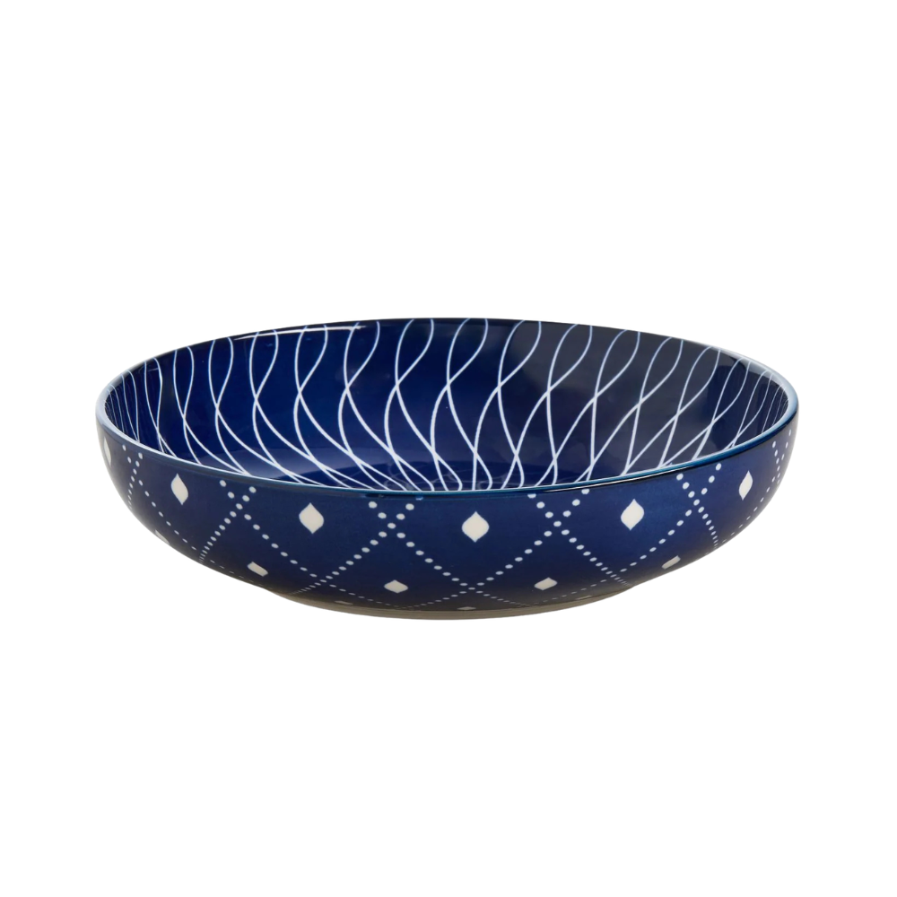 Wilkie Brothers Pasta Bowl Blue Spiral (1)
