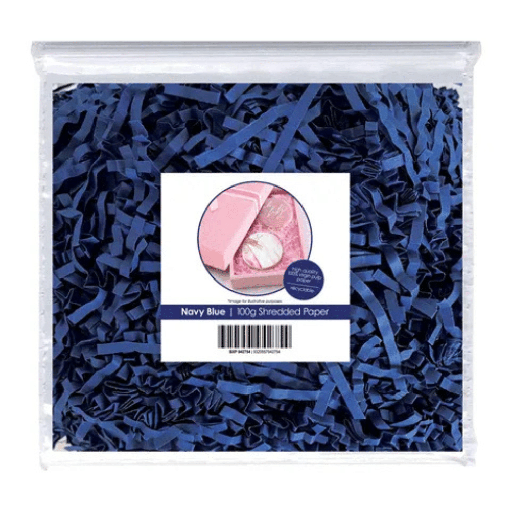 Cake Craft Shredded Paper 100g Navy Blue