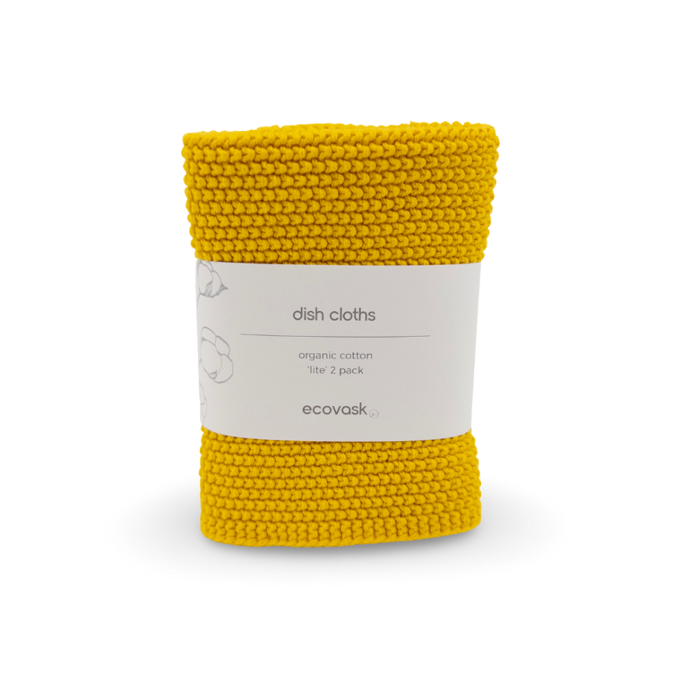 Ecovask Dishcloth Lite 2pk Daffodil (1)