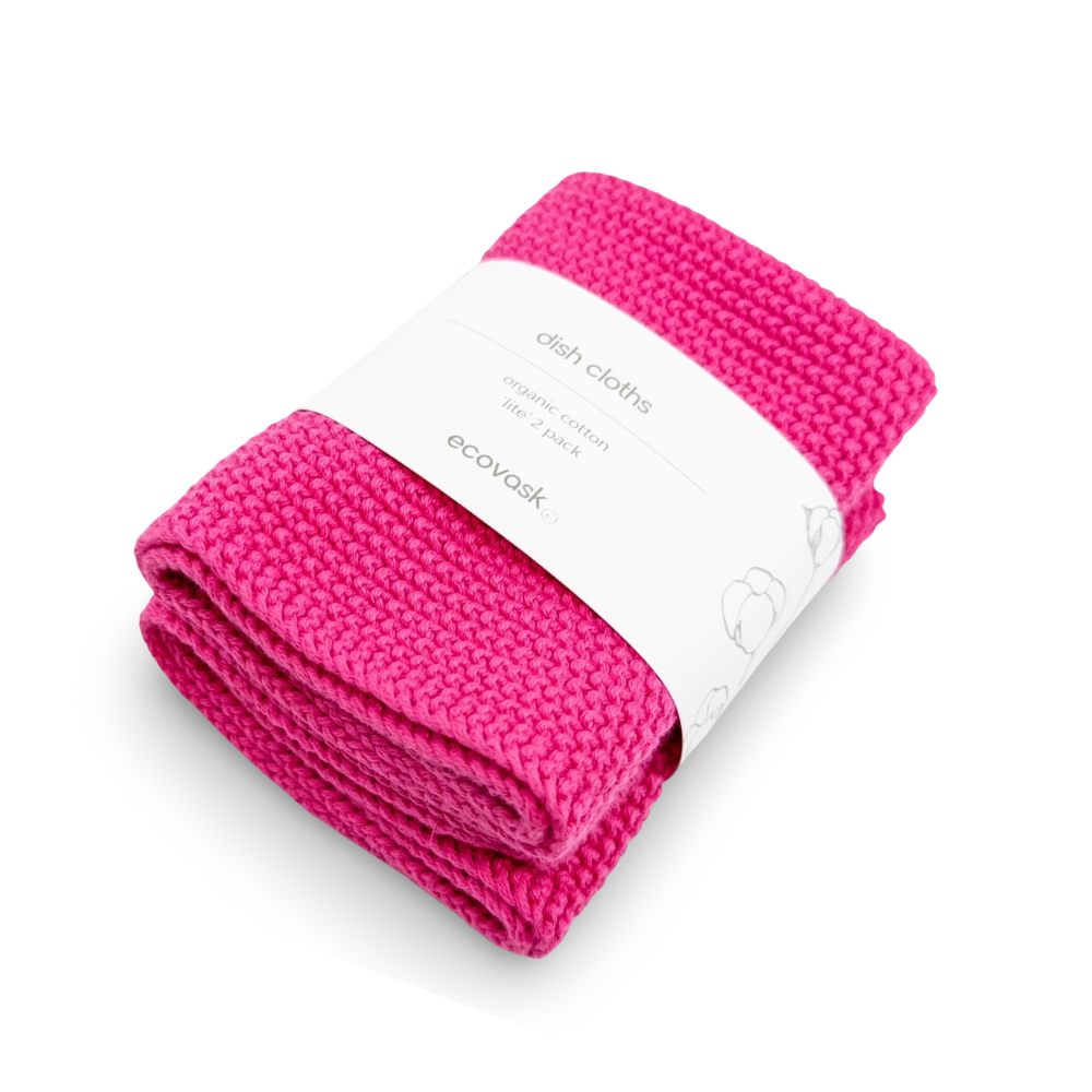 Ecovask Dishcloth Lite 2pk Raspberry