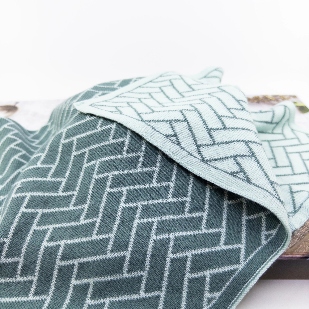 Ecovask The Ultimate Tea Towel Sea Foam Herringbone