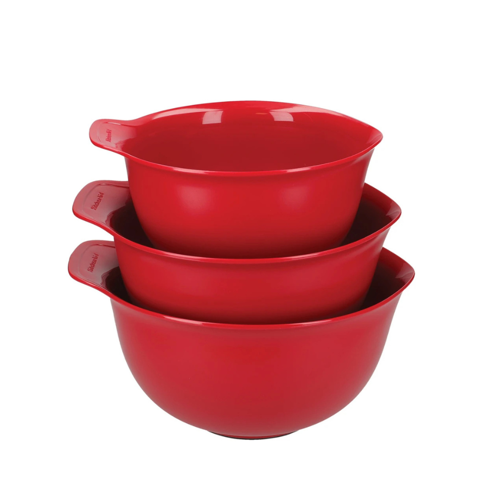 KitchenAid 3 Piece Nesting Mixing Bowl Set Empire Red (2)