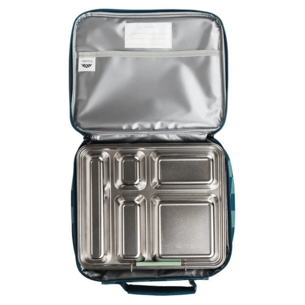 Nestling Insulated Lunch Bag BlueGreen Check (1)