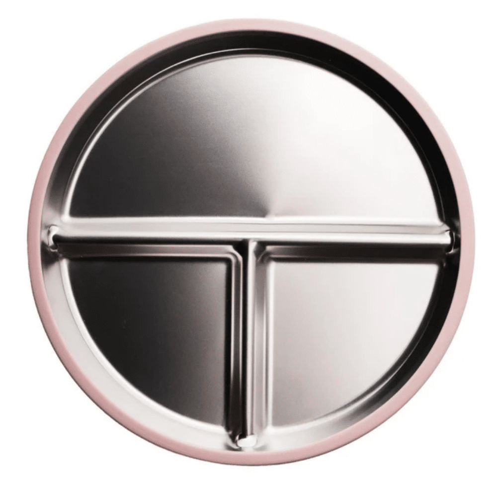 Nestling Stainless Divided Suction Plate 23cm -usty Pink (1)