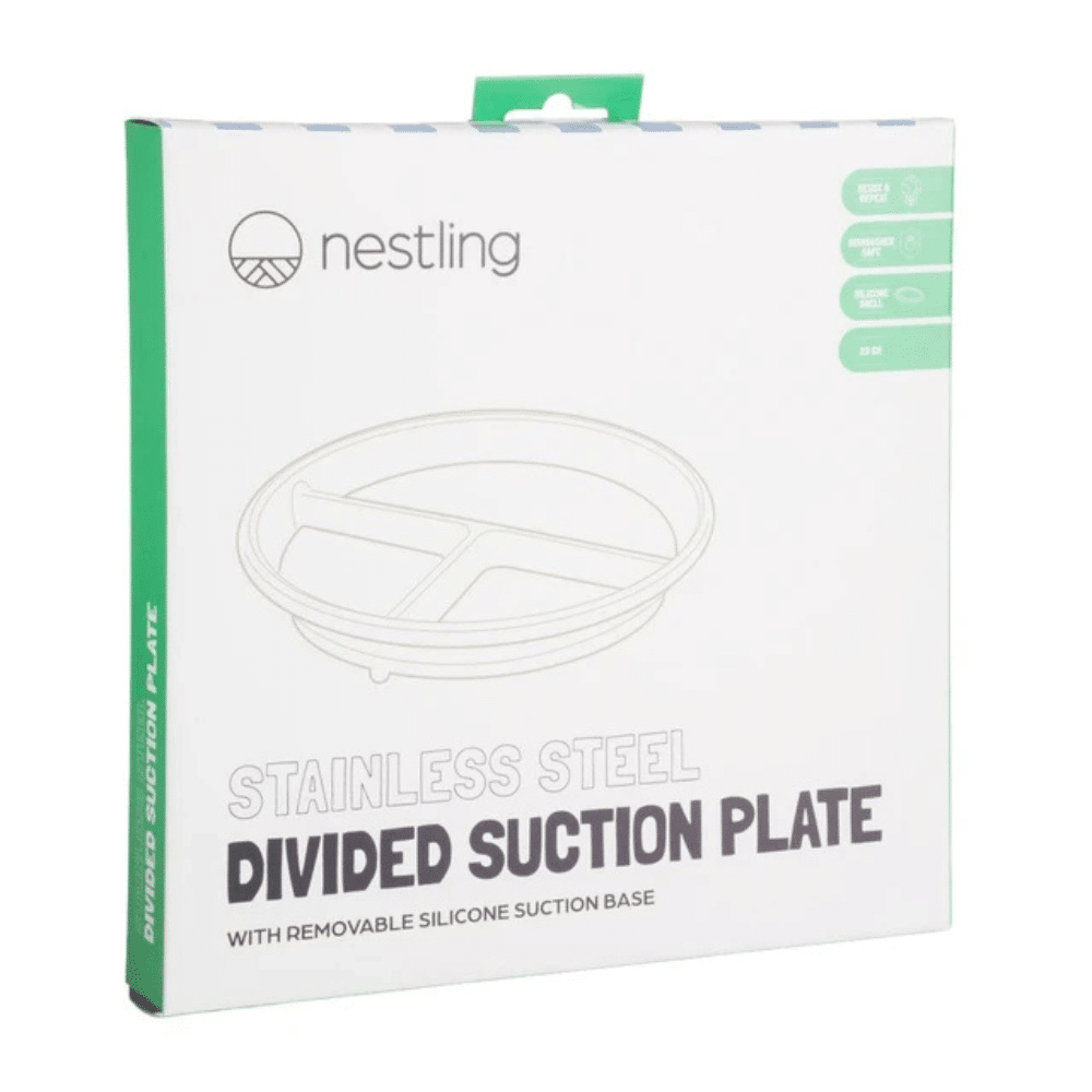 Nestling Stainless Divided Suction Plate 23cm -usty Pink (3)