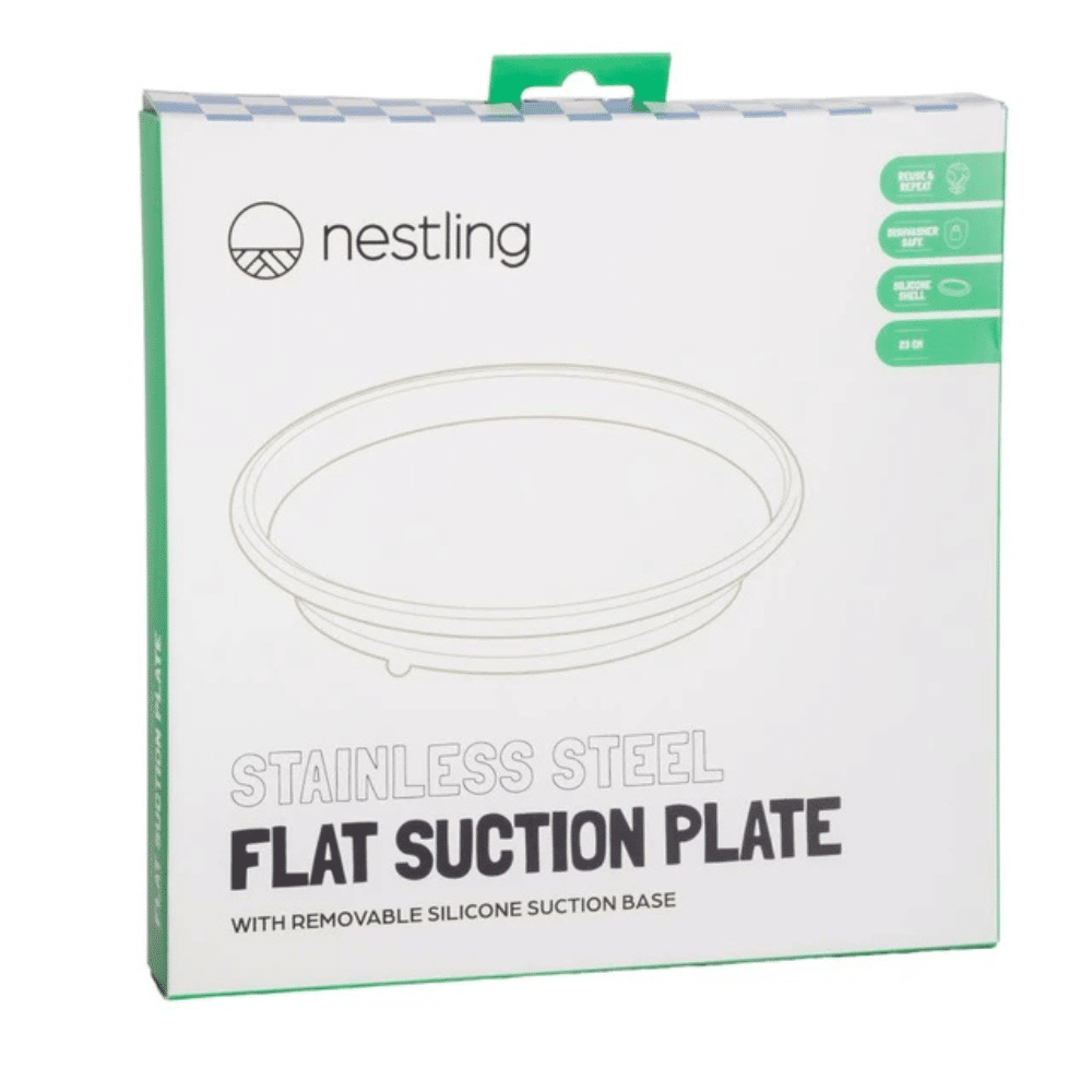 Nestling Stainless Flat Suction Plate 23cm Oat (1)