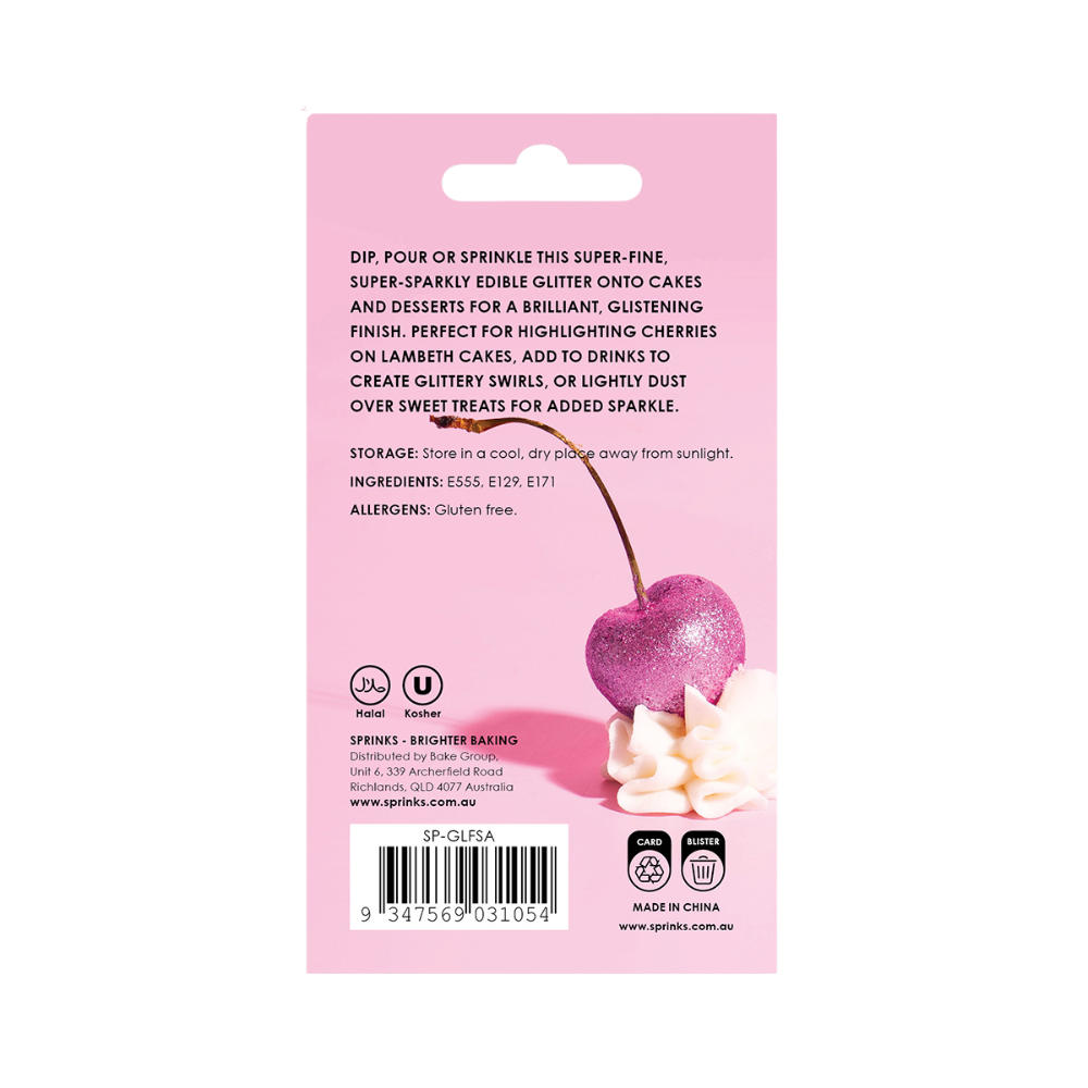 Sprinks Edible Glitter 2g Fuchsia (1)