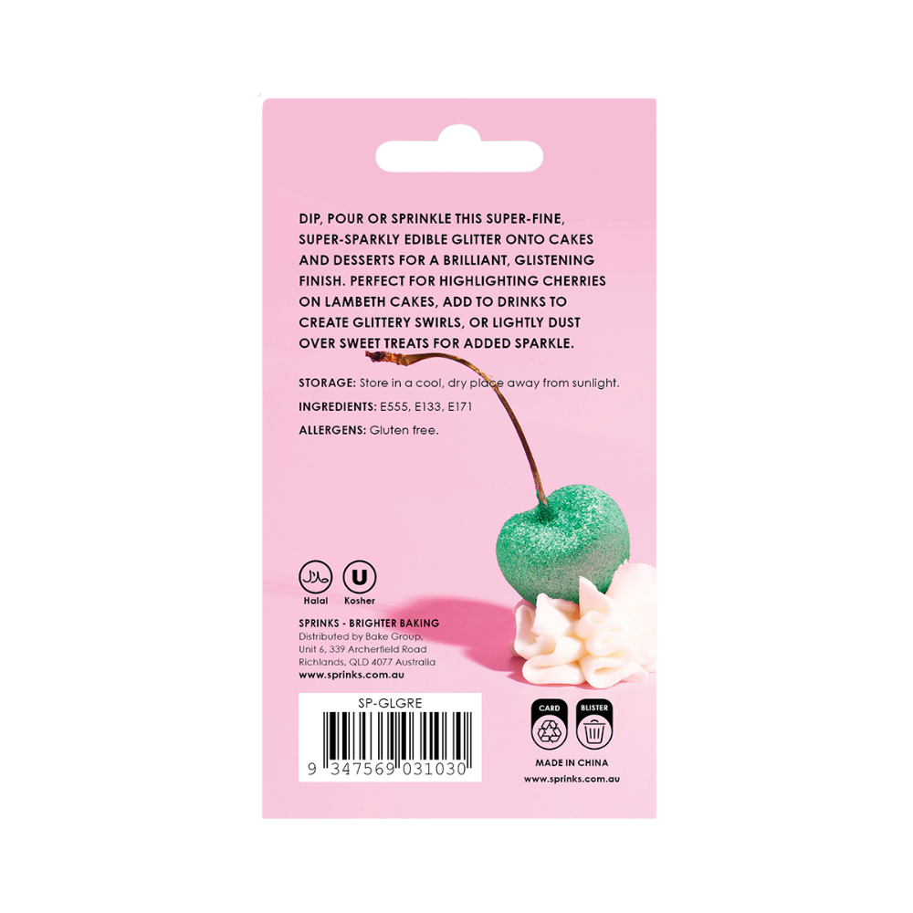 Sprinks Edible Glitter 2g Green
