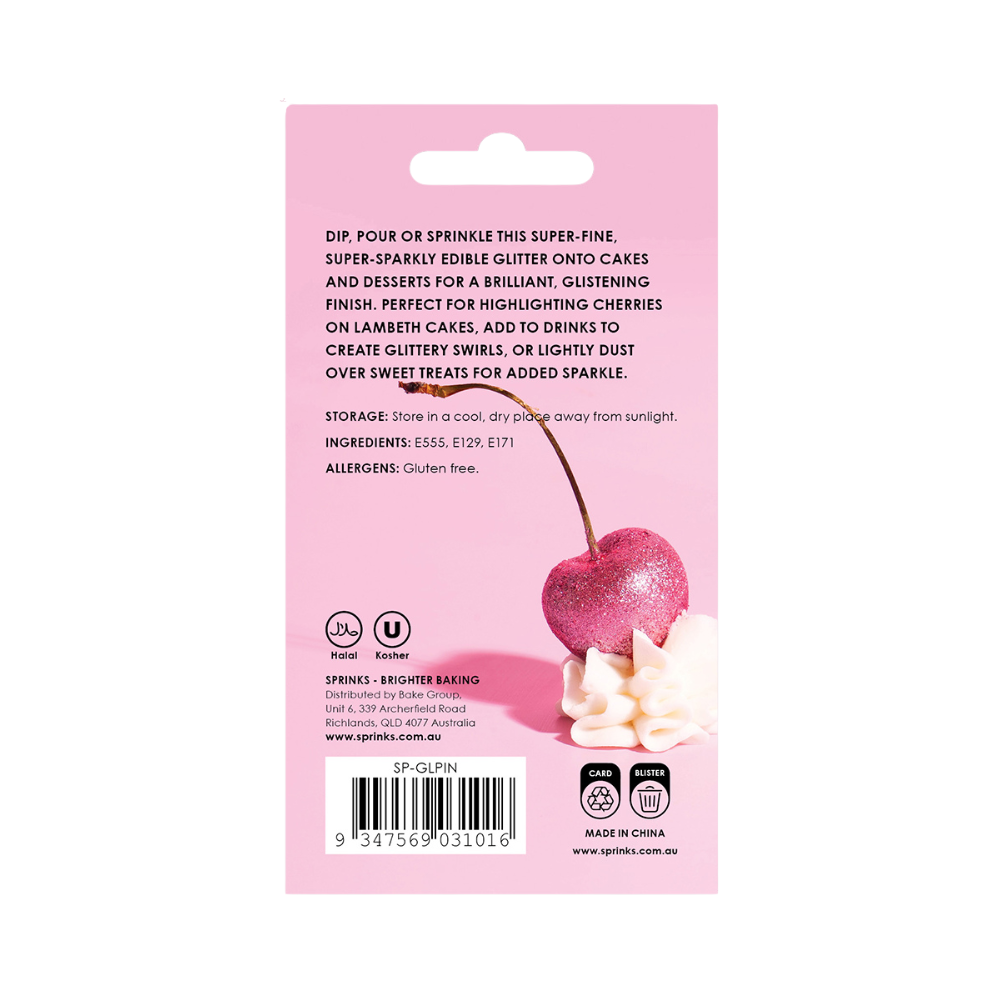 Sprinks Edible Glitter 2g Pink (4)