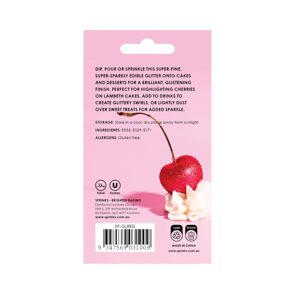 Sprinks Edible Glitter 2g Red (4)