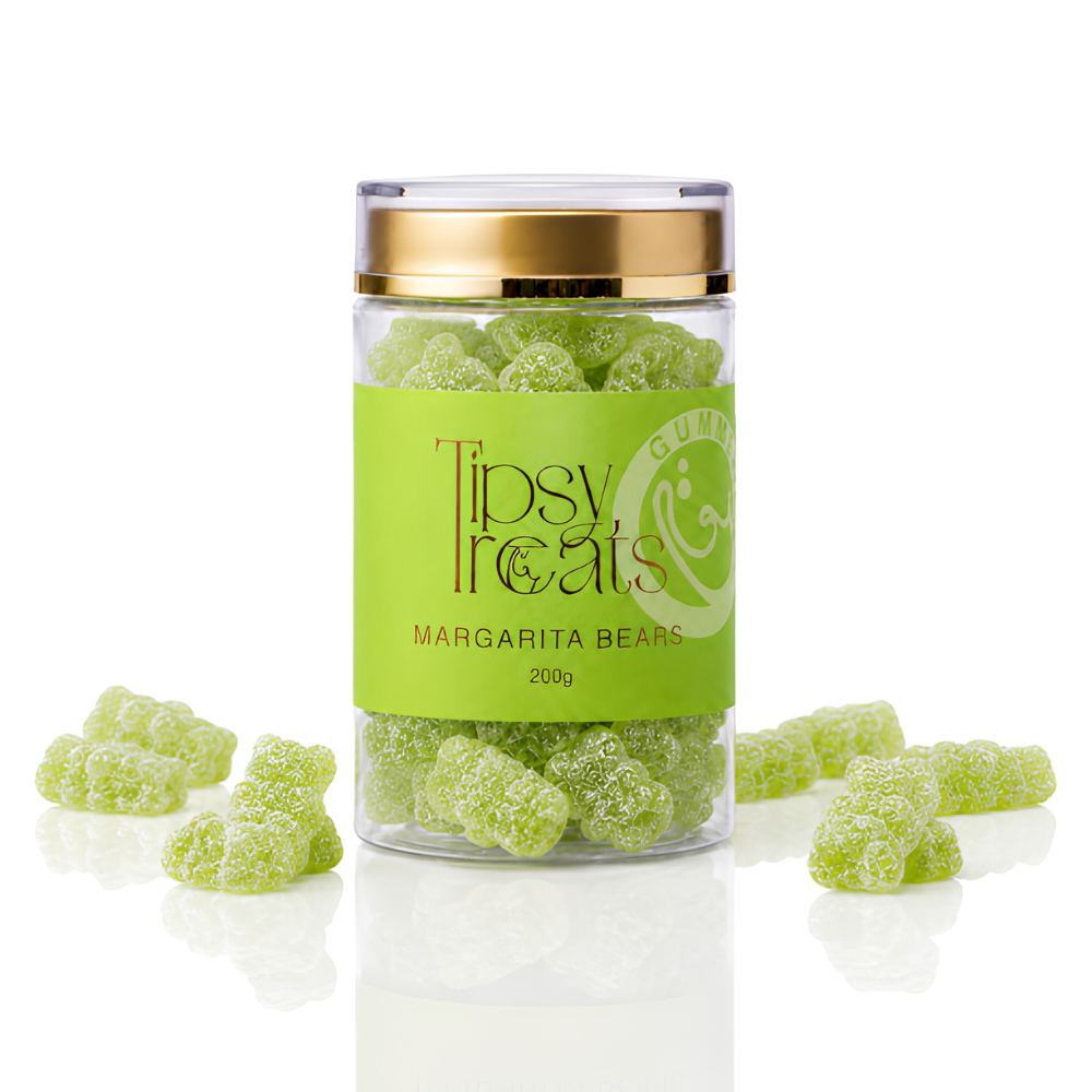 Tipsy Treats Margarita Bears Jar Gummies 200g (1)