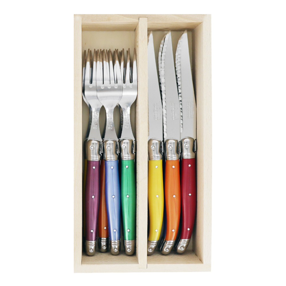 André Verdier Laguiole Debutant Cutlery Coloured Set of 12