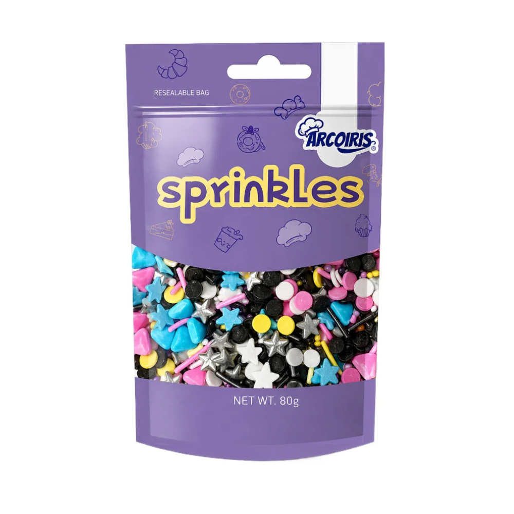 Arcoiris Retro Colour & Shape Sprinkle Mix 80g (1)