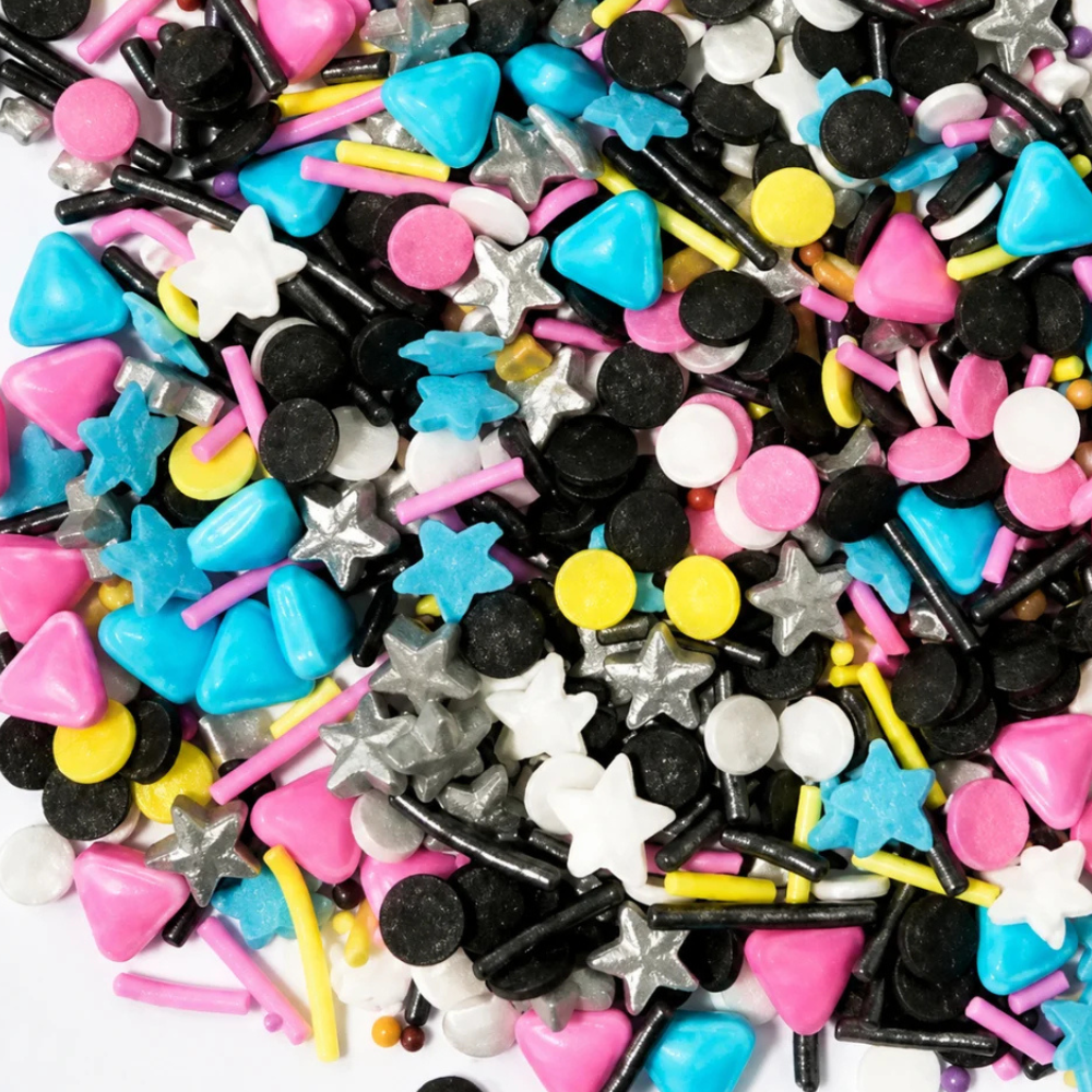 Arcoiris Retro Colour & Shape Sprinkle Mix 80g