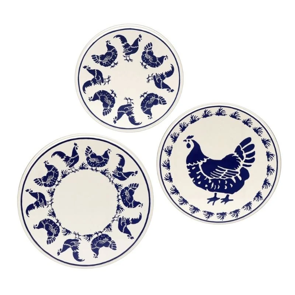 Emma Bridgewater Round Cake Tin Blue Hens Set of 3 (3)