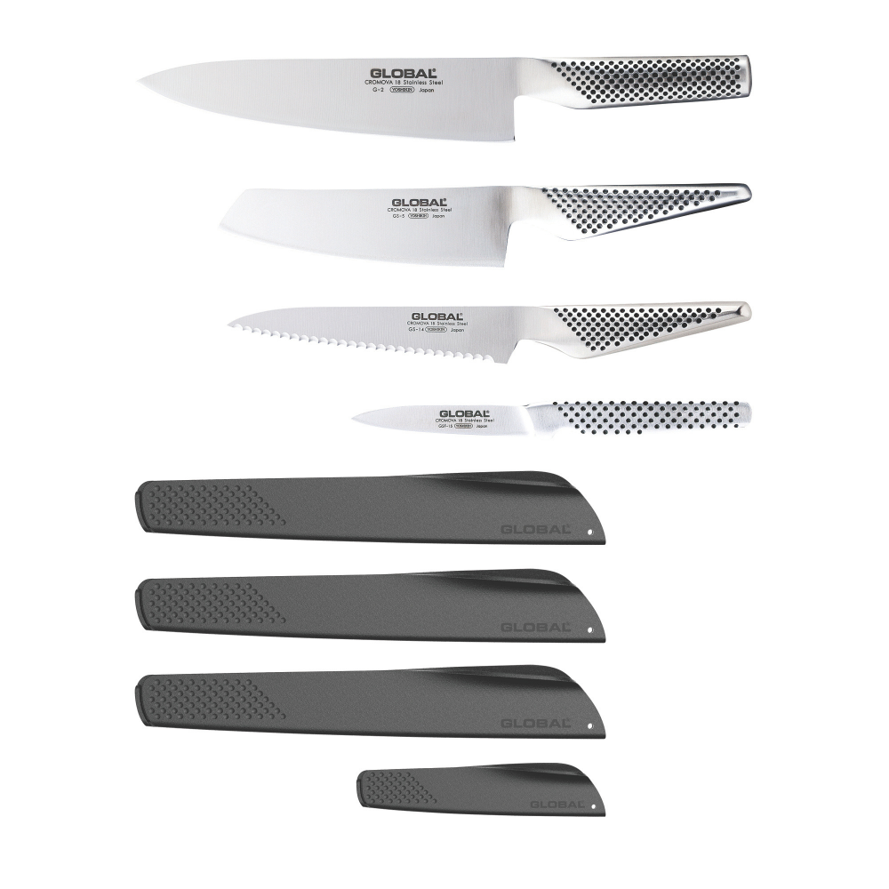 Global Classic 4 Piece Knife Set with Bonus Guards (1)