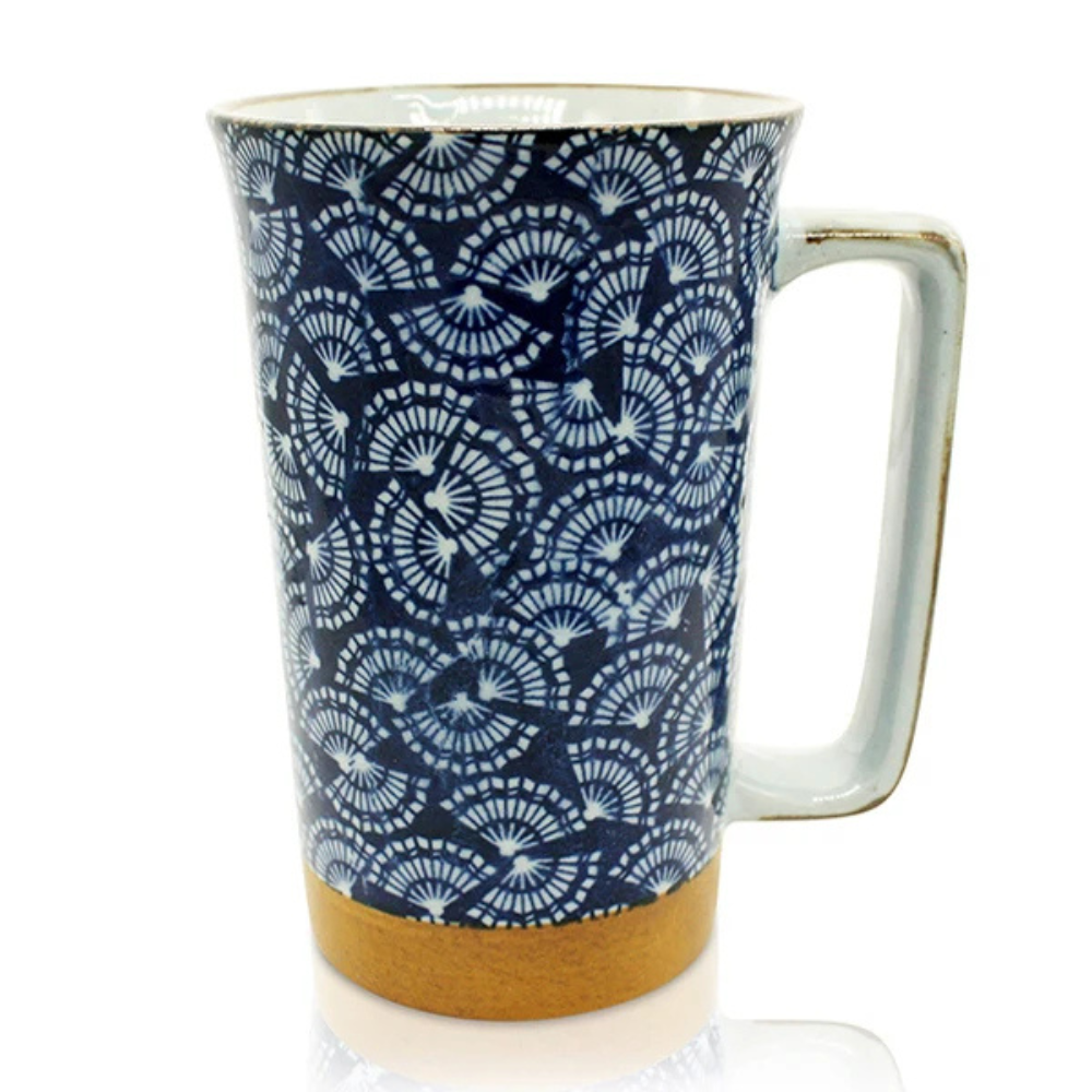 Japanese Fan Blue Tall Mug 400ml