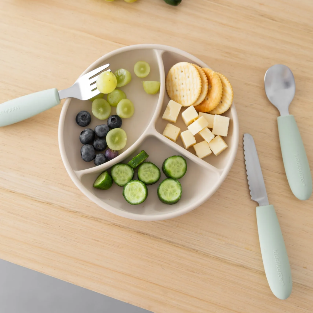 KiddiKutter Kids Cutlery Set Sage (3)