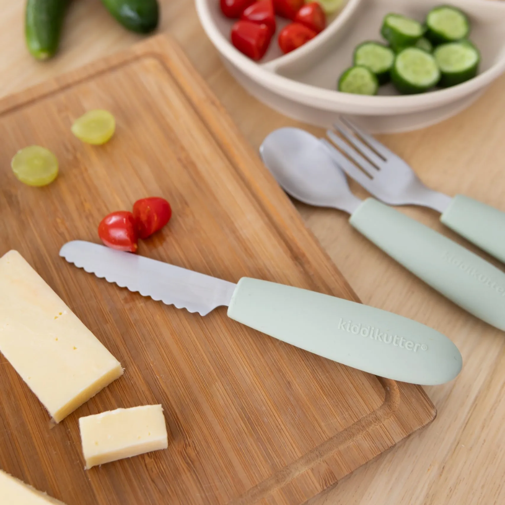KiddiKutter Kids Cutlery Set Sage (5)