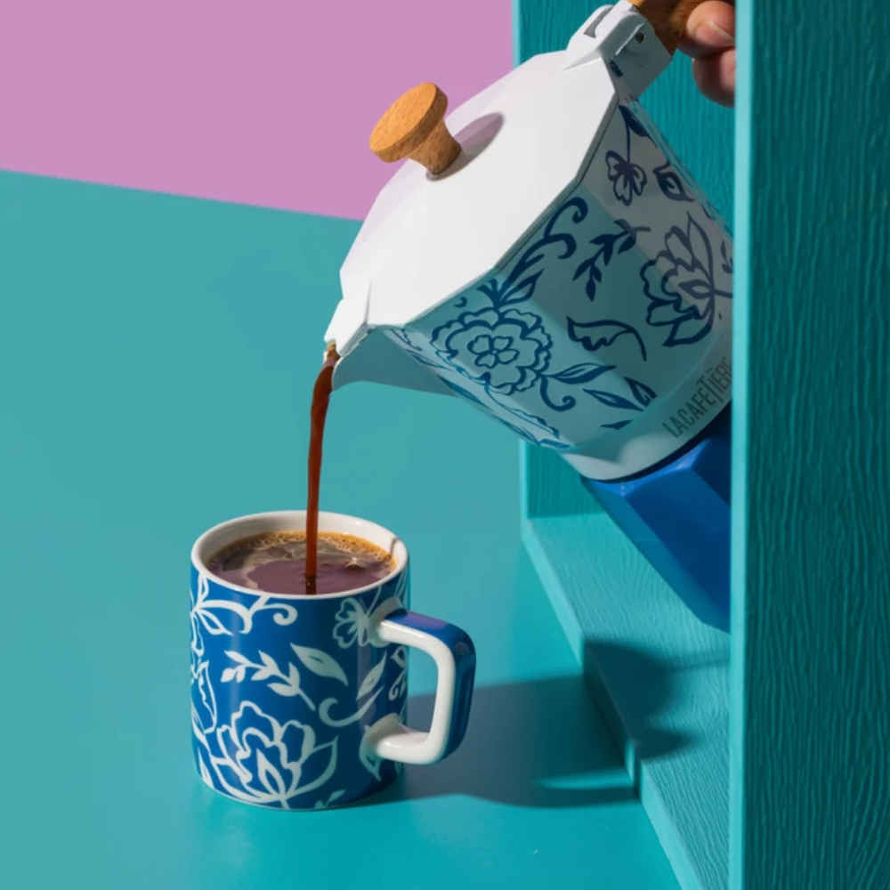 La Cafetière Ceramic Espresso Cup Green Blu Fiorato 120ml (5)