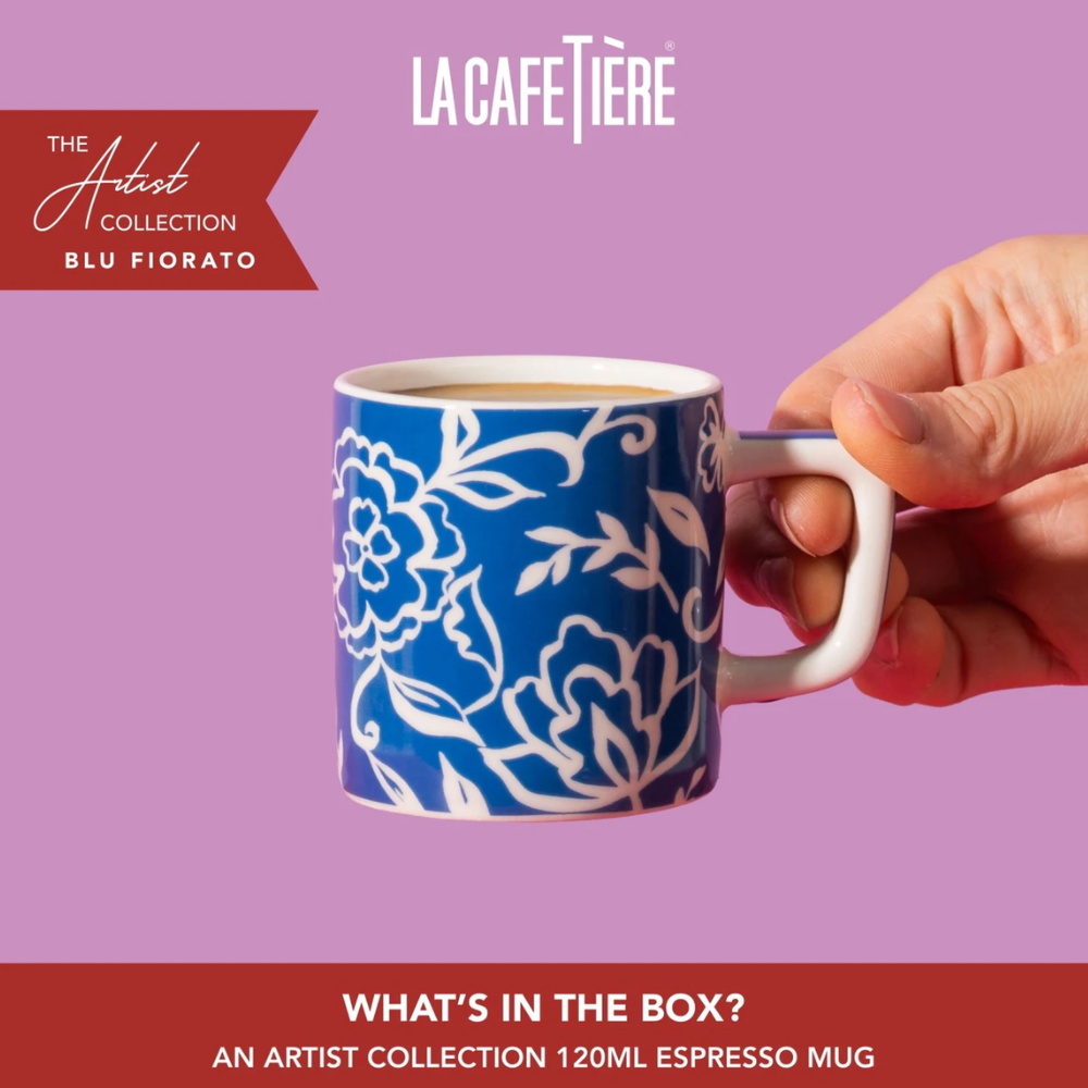 La Cafetière Ceramic Espresso Cup Green Blu Fiorato 120ml (7)