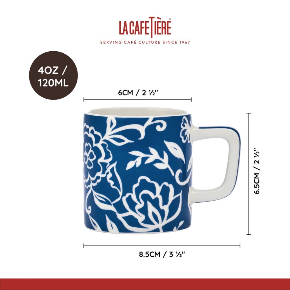 La Cafetière Ceramic Espresso Cup Green Blu Fiorato 120ml (8)
