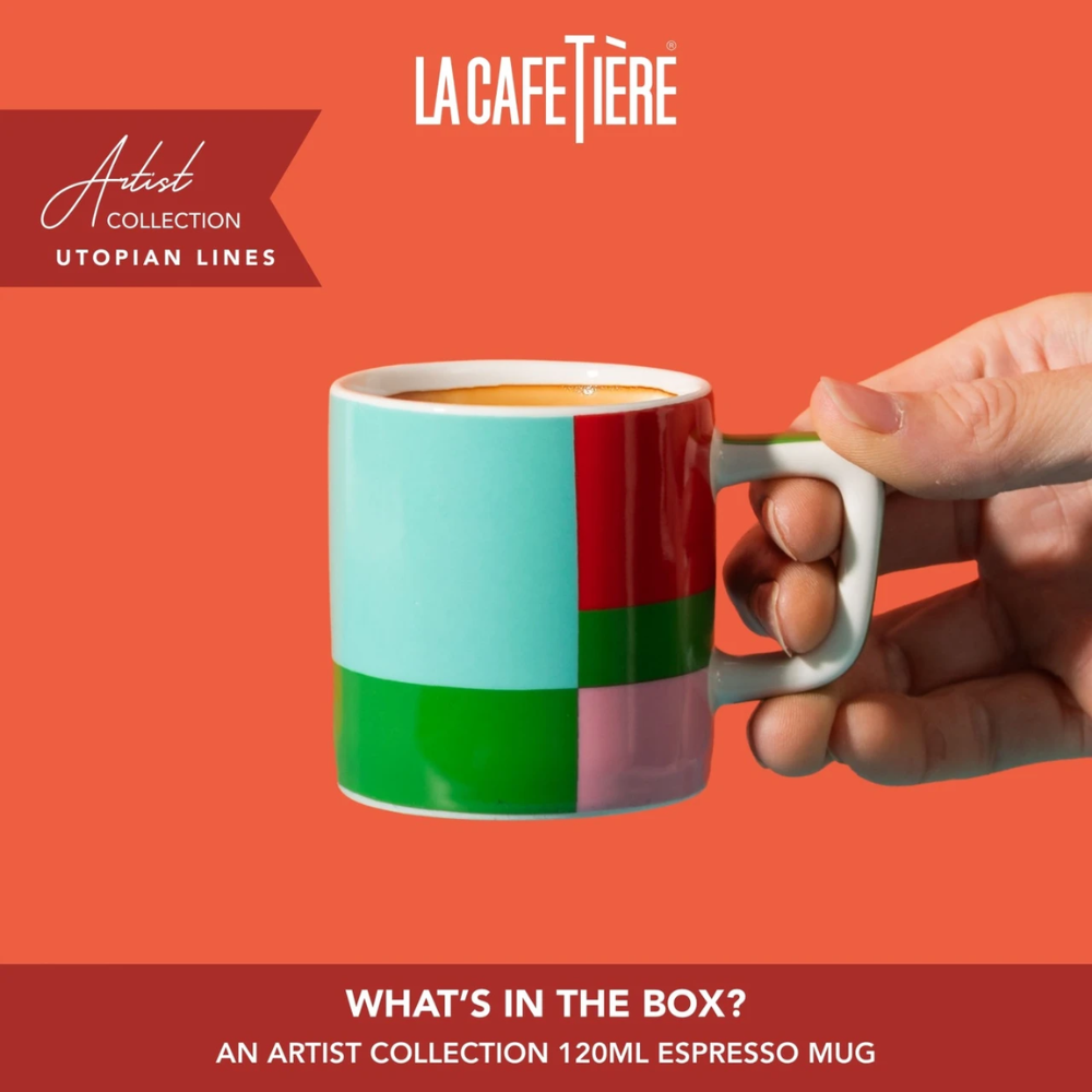 La Cafetière Ceramic Espresso Cup Green Utopian Lines 120ml (8)