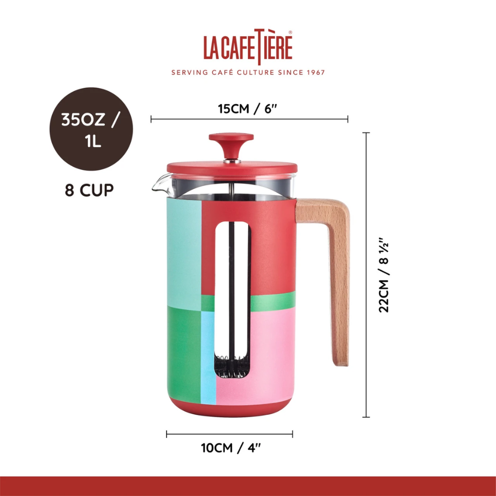 La Cafetière Pisa 8 Cup Stainless Steel Cafetiere Utopian Lines 1L (3)