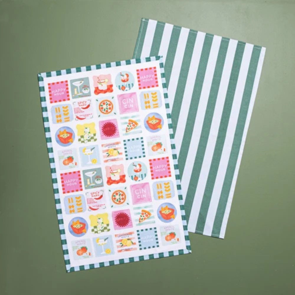 Ladelle Assorted Flavour Haven Kitchen Towel 2 Pack (3)