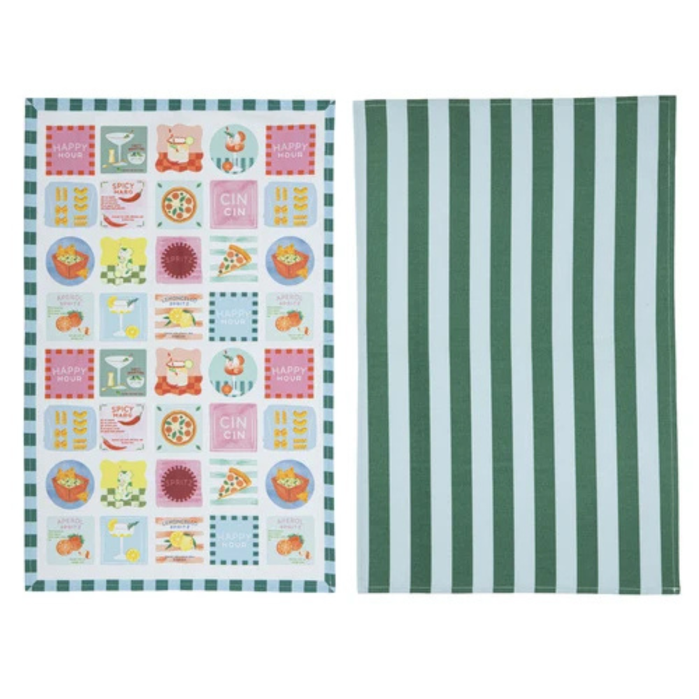 Ladelle Assorted Flavour Haven Kitchen Towel 2 Pack